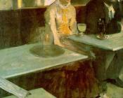 埃德加 德加 : 喝苦艾酒的人（在咖啡馆里）